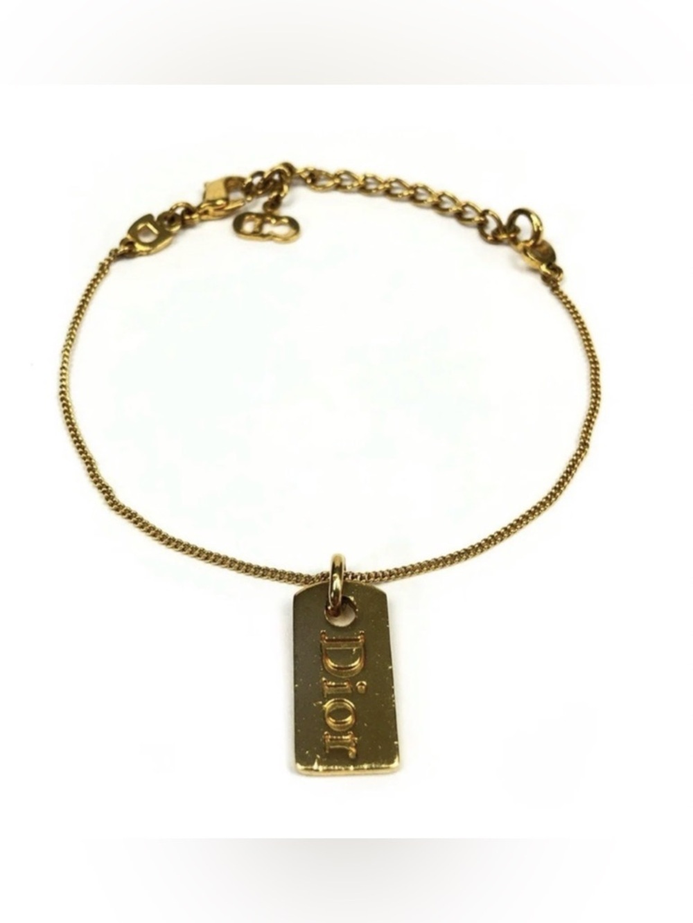Dior Gold Bracelet with Logo Pendant - Picture 5 of 5